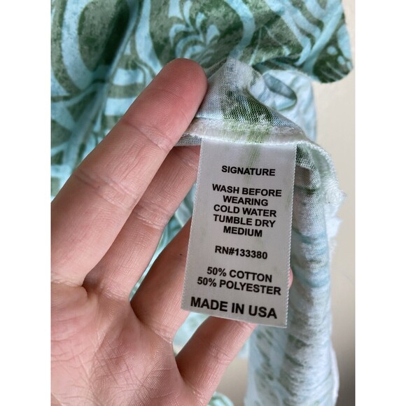 Whimsy Rose XL Top Blouse Blue Sublimation Burnout Sundance Abstract Boho - Picture 3 of 4